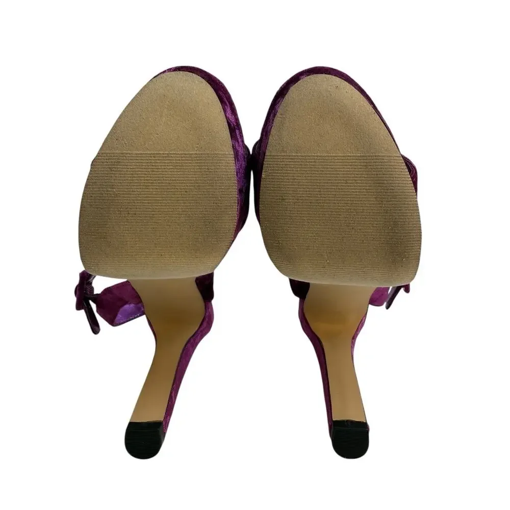 Madden Girl "Rolloo" Women Fuschia Velvet Platform Sandal Size 7.5 M NWOB - Picture 9 of 9